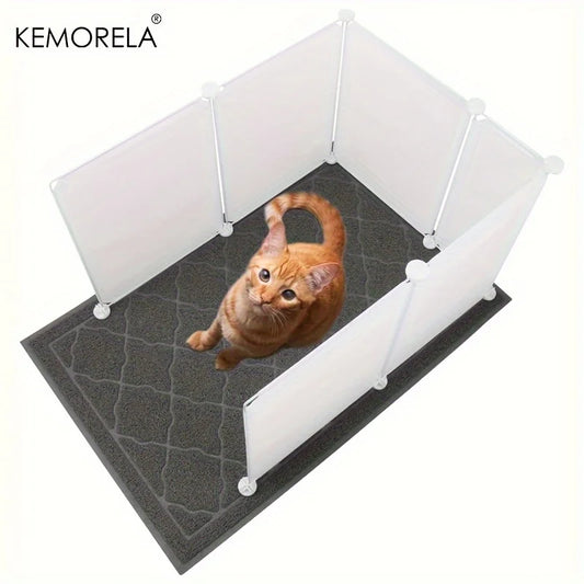 Cat Litter Box Enclosure Splash Guard With Cat Litter Mat