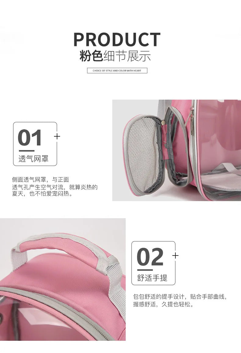 {As seen in Argylle} Space Capsule Pet Backpack-Airline Approved Transparent Carrier [Large Capacity + 360° Ventilation + Dual Handles]