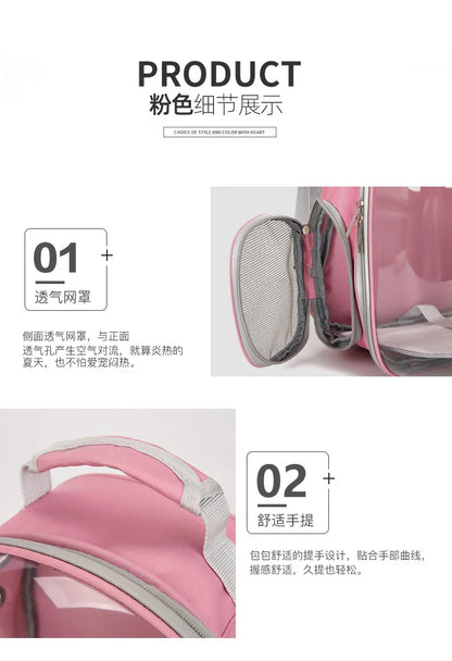 {As seen in Argylle} Space Capsule Pet Backpack-Airline Approved Transparent Carrier [Large Capacity + 360° Ventilation + Dual Handles]