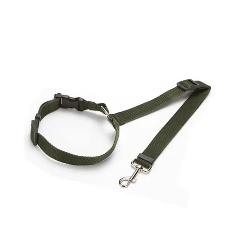 Solid Color Adjustable Two-in-One Pet Safety Belt