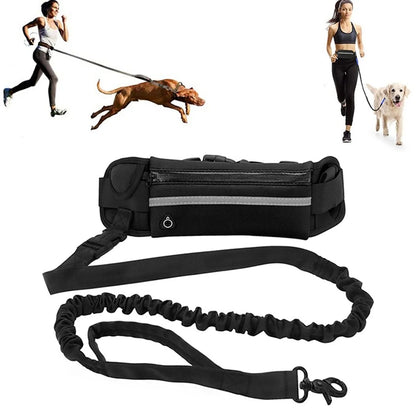 Hands Free Reflective Dog Leash with Waist Bag