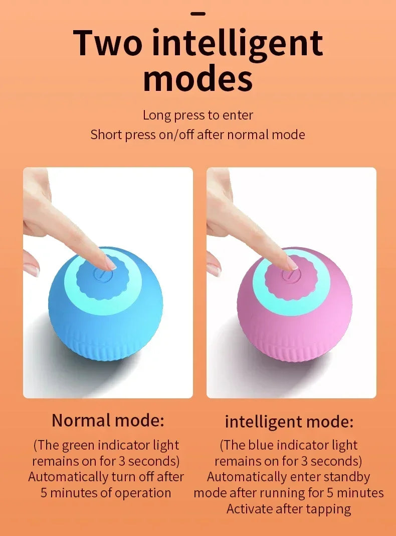 Interactive Motion Activated Plush Cat Toy Ball