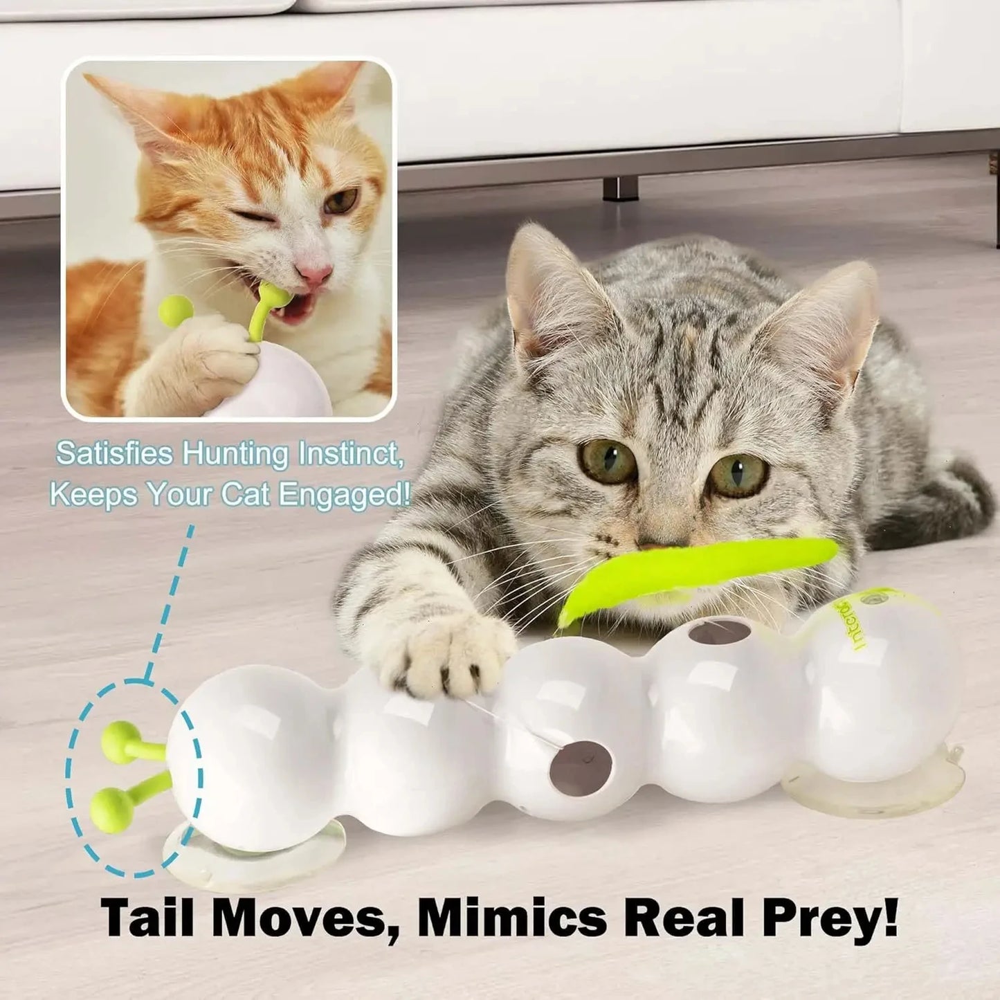 Interactive Cat Stick Pro with Replaceable Prey Tail