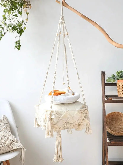 Woven Rope Cat Hammock Swing Bed Cradle