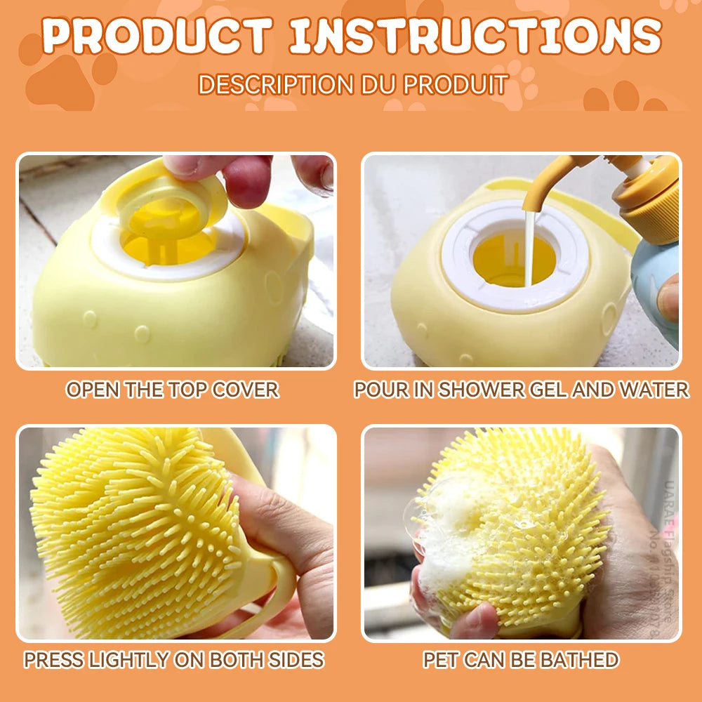 Silicone Pet Bathing Brush and Massage Tool