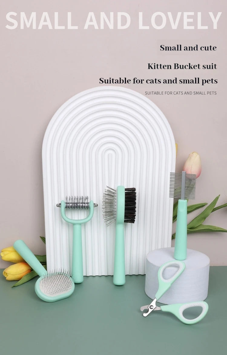 ペットユニバーサルビューティーセット 猫用コーム 両面ノットコーム 猫用爪切りコーム ノミ取りコーム 脱毛製品 ニードルコーム