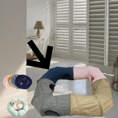 Collapsible Winter Suede Tunnel for Playtime Fun