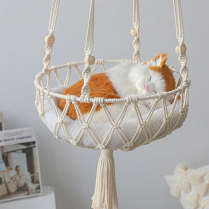 Woven Rope Cat Hammock Swing Bed Cradle
