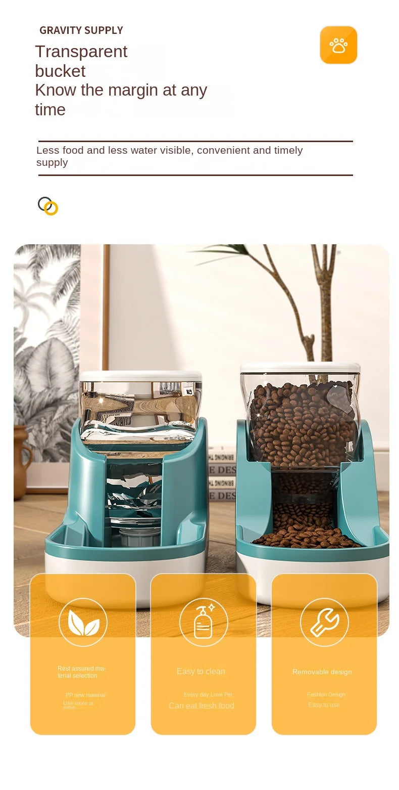 All-in-One Feeder & Fountain - 6L Smart Dispenser with Voice Alert & Moonlight Mode