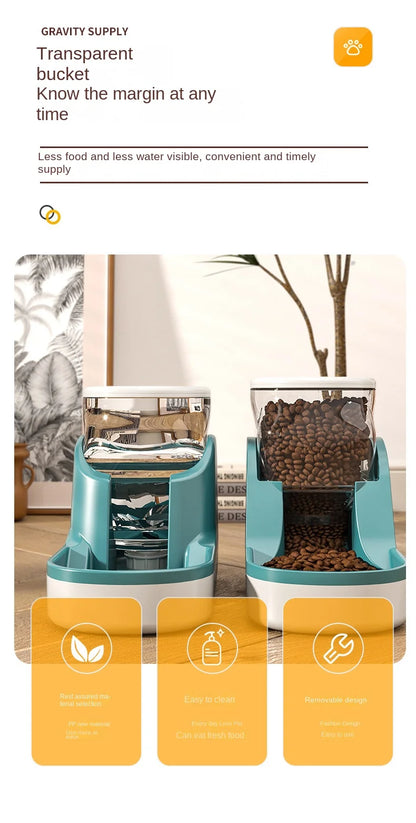 All-in-One Feeder & Fountain - 6L Smart Dispenser with Voice Alert & Moonlight Mode