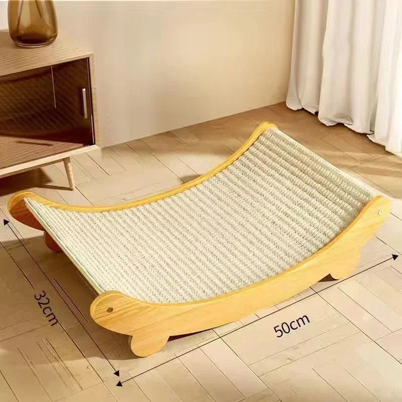 Wooden Multifunction Cat Scratching Pad and Bed