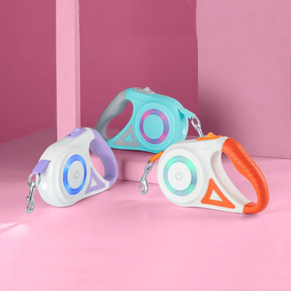 Automatic Retractable Dog Leash with Led Flashlight