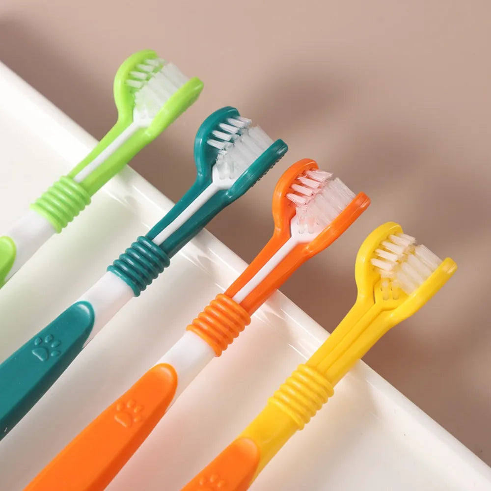 Three-Sided Pet Toothbrush for Fresh Breath