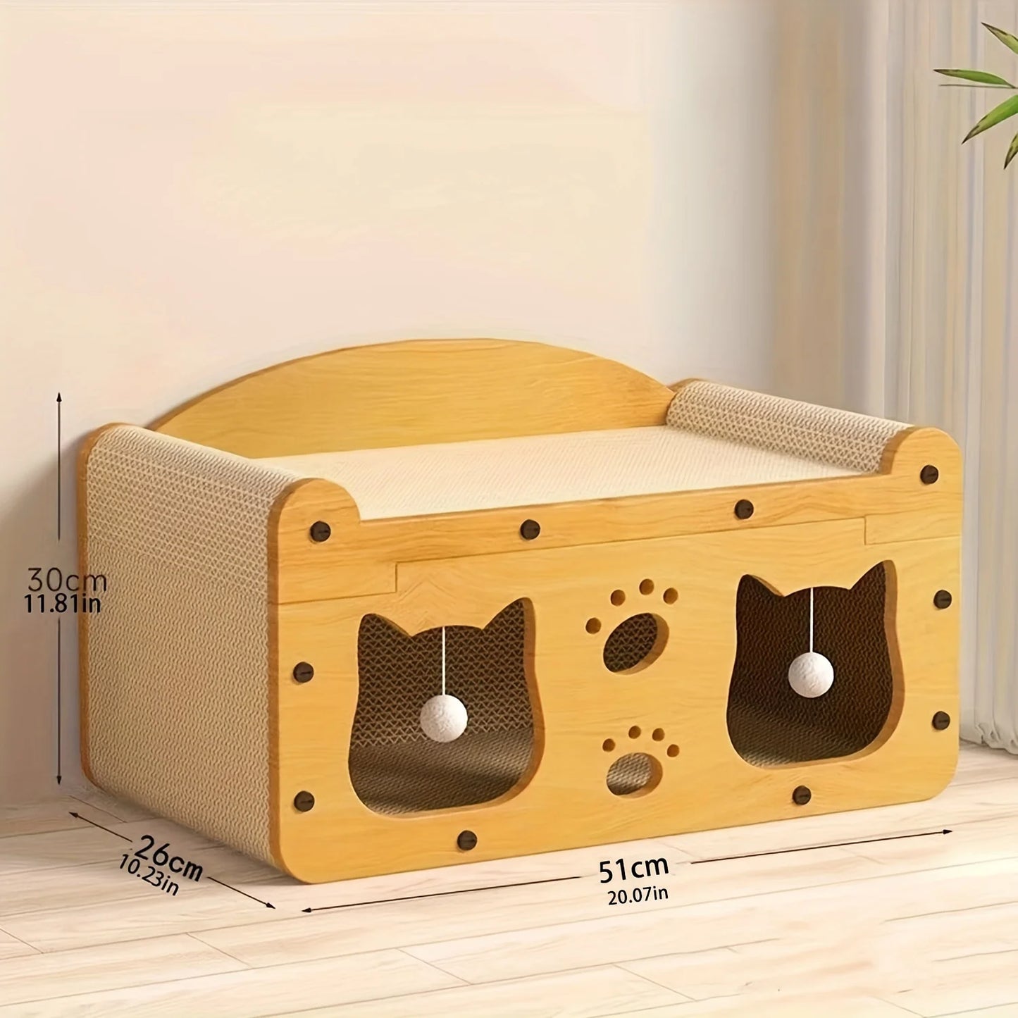 Cat Scratch Sofa with Interactive Toys