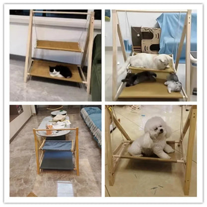 Modern Wooden Pet Resting Swinging Bed
