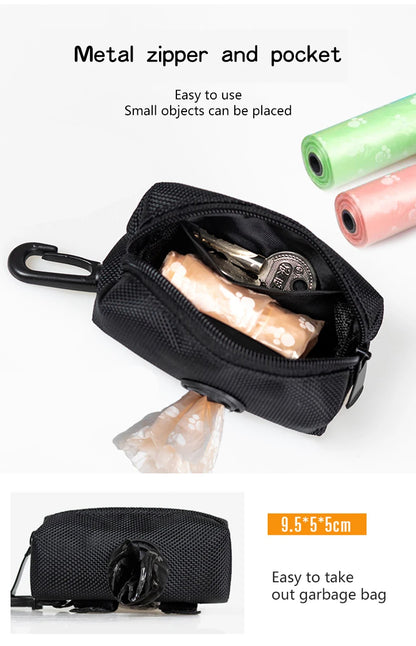 Adjustable Poop Bag Holder with Leash Attachment
