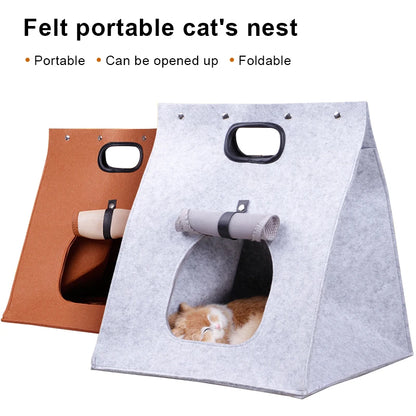 Multi-Functional Washable Felt Pet Bed Nest