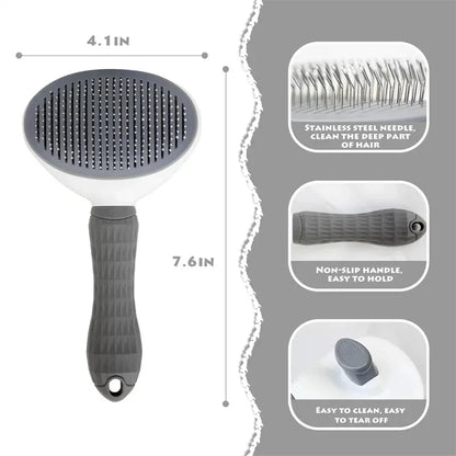 Self Cleaning Pet Hair Removal Slicker Brush