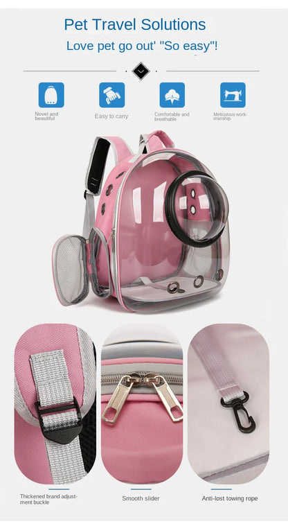 {As seen in Argylle} Space Capsule Pet Backpack-Airline Approved Transparent Carrier [Large Capacity + 360° Ventilation + Dual Handles]