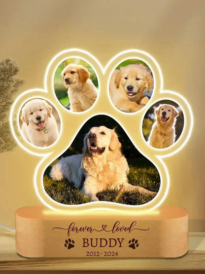 Custom Dog Photo Night Light Pet Memoral Gift Light Up Pet Memorial Plaque Cat Photo Gift Personalized Gift for Pet Loss