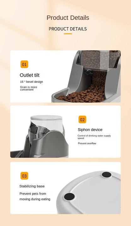 All-in-One Feeder & Fountain - 6L Smart Dispenser with Voice Alert & Moonlight Mode