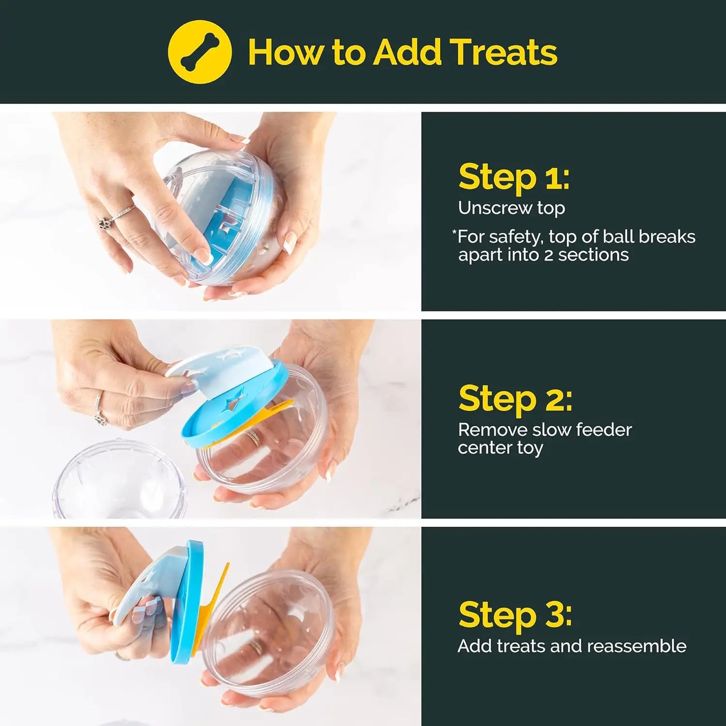 Interactive IQ Treat Ball Dog Toy Dispenser