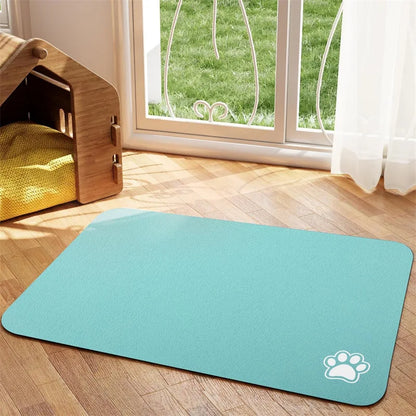 Absorbent Pet Feeding Mat Quick Dry Easy Clean