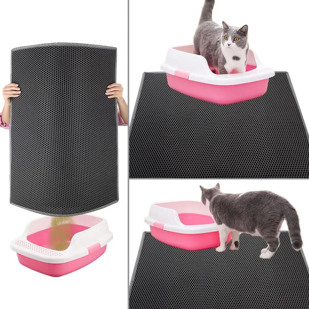 Waterproof Honeycomb Cat Litter Mat Skidproof Design