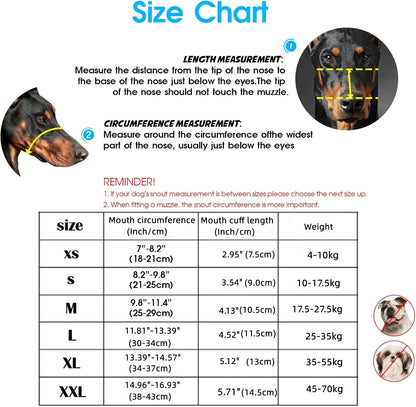 Reflective Breathable Basket Muzzle for Dogs