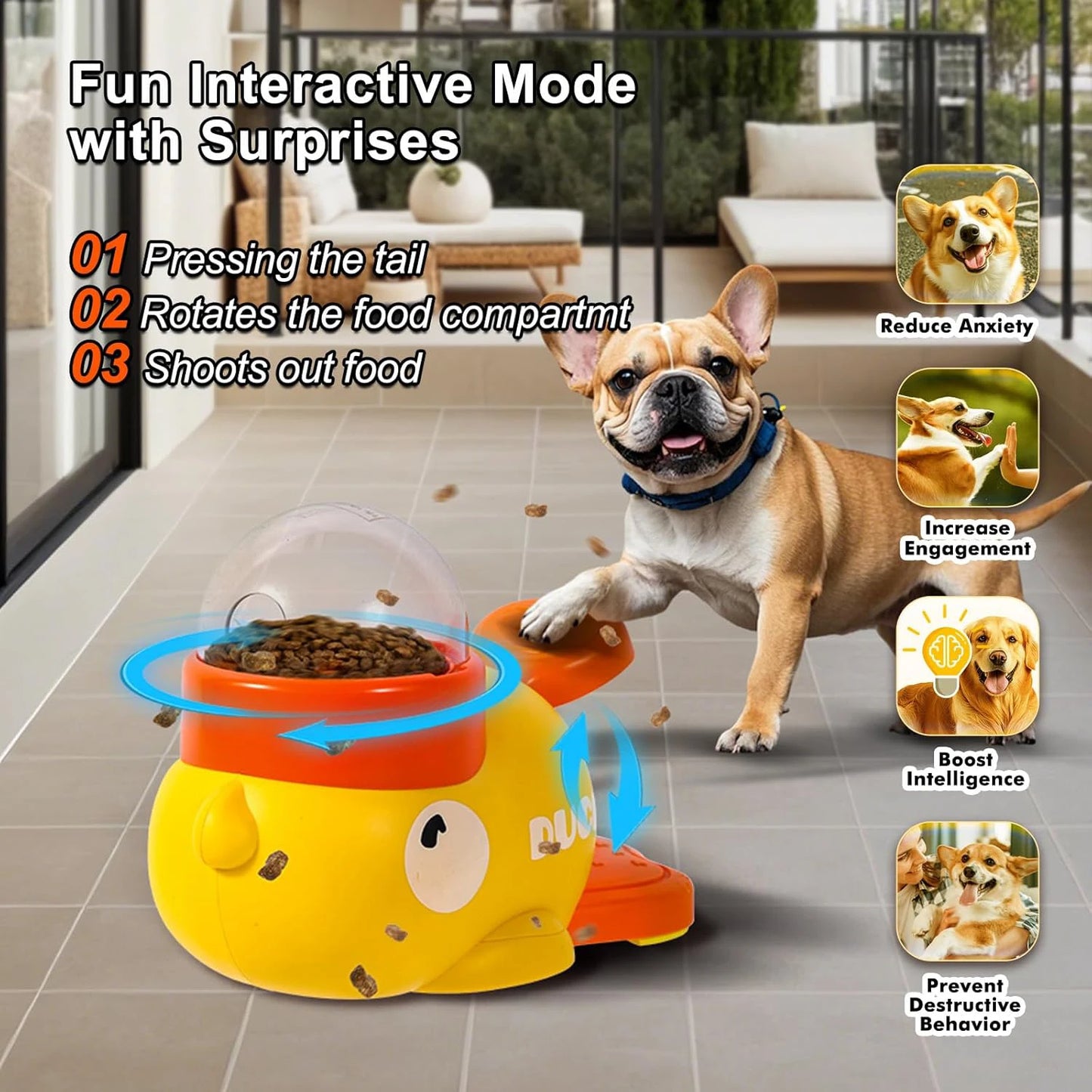 Interactive Cartoon Duck Snack Feeder Dispenser