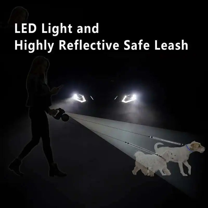 Auto Retractable Dog Leash with LED Flashlight