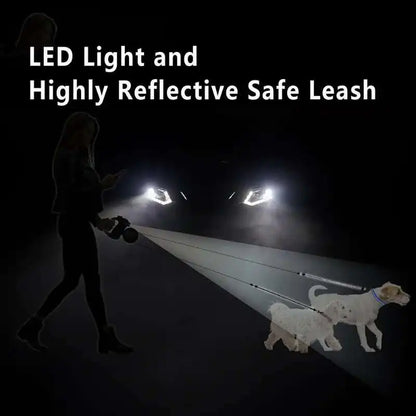 Auto Retractable Dog Leash with LED Flashlight