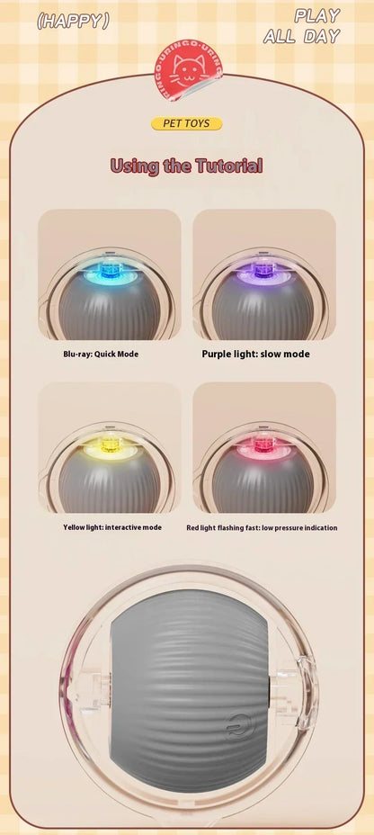 Interactive Motion Activated Plush Cat Toy Ball