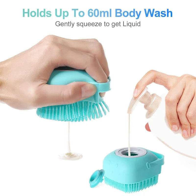 Silicone Dog Shampoo Brush and Massage Comb
