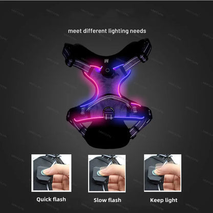 Luminous Dog Harnesses with Three LED Light Modes [Rechargeable]