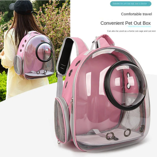 {As seen in Argylle} Space Capsule Pet Backpack-Airline Approved Transparent Carrier [Large Capacity + 360° Ventilation + Dual Handles]