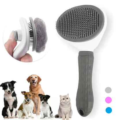 Self Cleaning Pet Hair Removal Slicker Brush