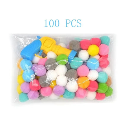 Interactive Cat Toy Ball Launcher with Plush Balls