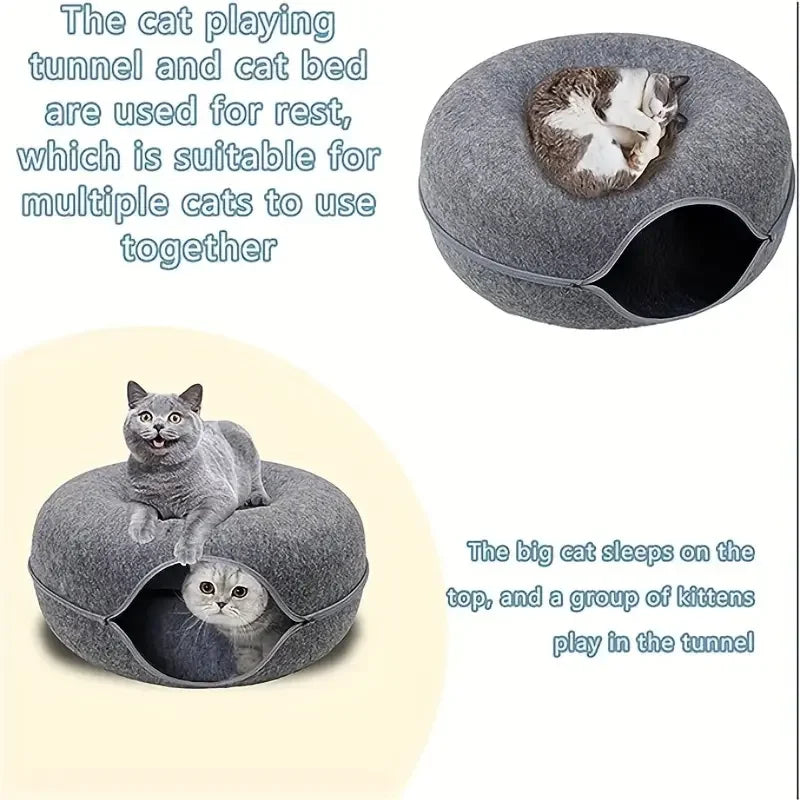 Felt Tunnel Cat Nest