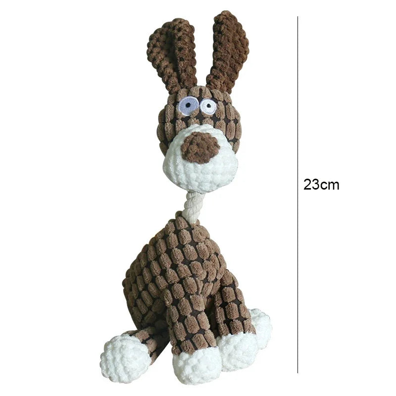 Fun Corduroy Donkey Chew Toy With Squeaker