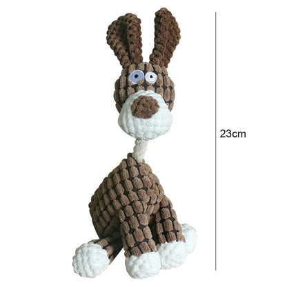 Fun Corduroy Donkey Chew Toy With Squeaker