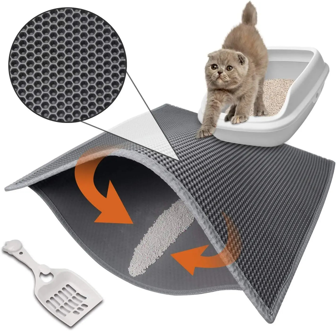Waterproof Honeycomb Cat Litter Mat Skidproof Design