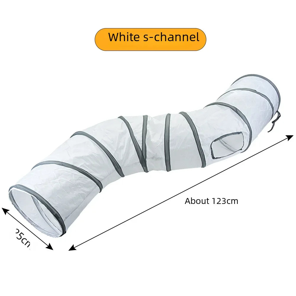 White Cat Tunnel Playground Interactive Toy