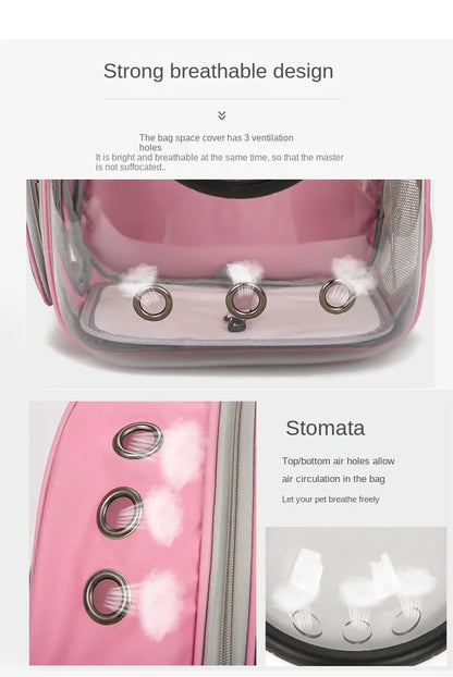 {As seen in Argylle} Space Capsule Pet Backpack-Airline Approved Transparent Carrier [Large Capacity + 360° Ventilation + Dual Handles]