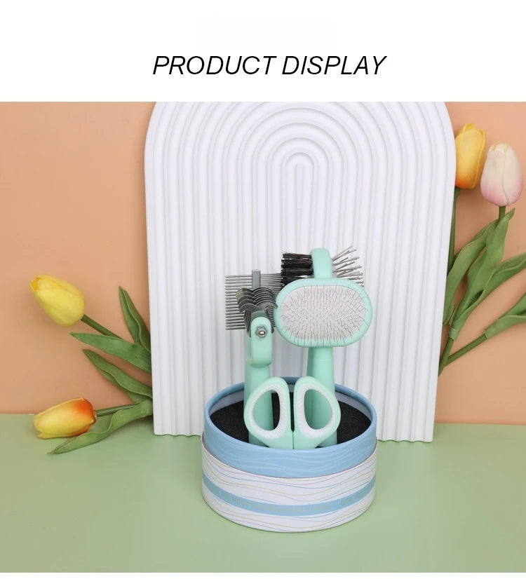 ペットユニバーサルビューティーセット 猫用コーム 両面ノットコーム 猫用爪切りコーム ノミ取りコーム 脱毛製品 ニードルコーム