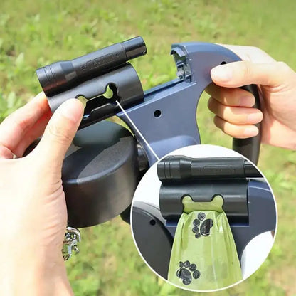 Auto Retractable Dog Leash with LED Flashlight