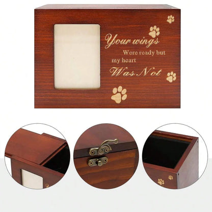 1pc-Pet solid wood urn, puppy and kitten funeral supplies, pet urn