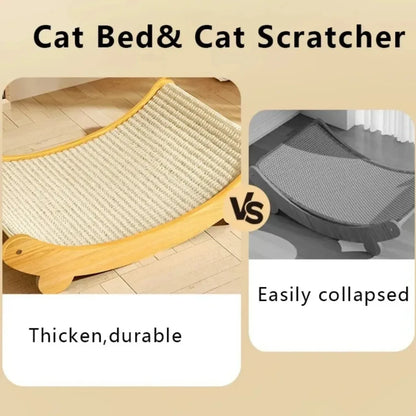 Wooden Multifunction Cat Scratching Pad and Bed