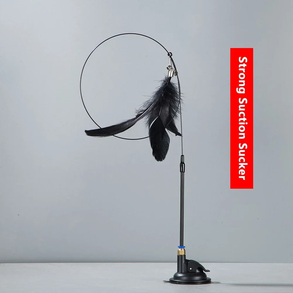 Interactive Feather Teaser Stick With Bell