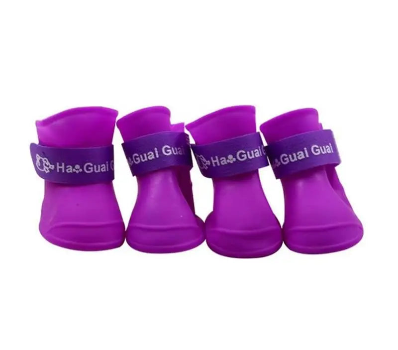 Green and Purple Waterproof Rain Shoes Set
